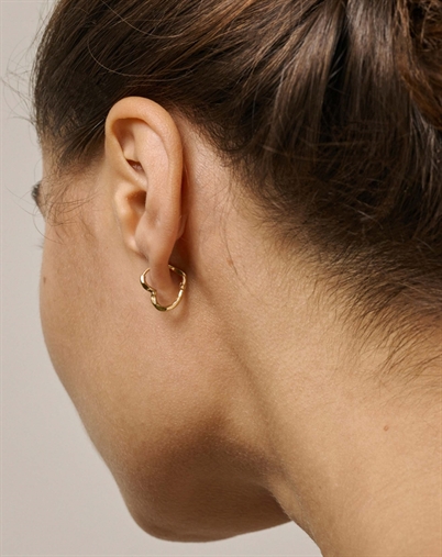 Enamel Copenhagen - Organic Heart Small Hoops - Guldfarvet